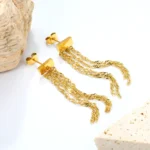 Golden Tassel Drop Earing